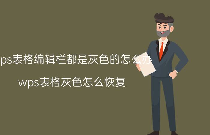 wps表格编辑栏都是灰色的怎么办 wps表格灰色怎么恢复？